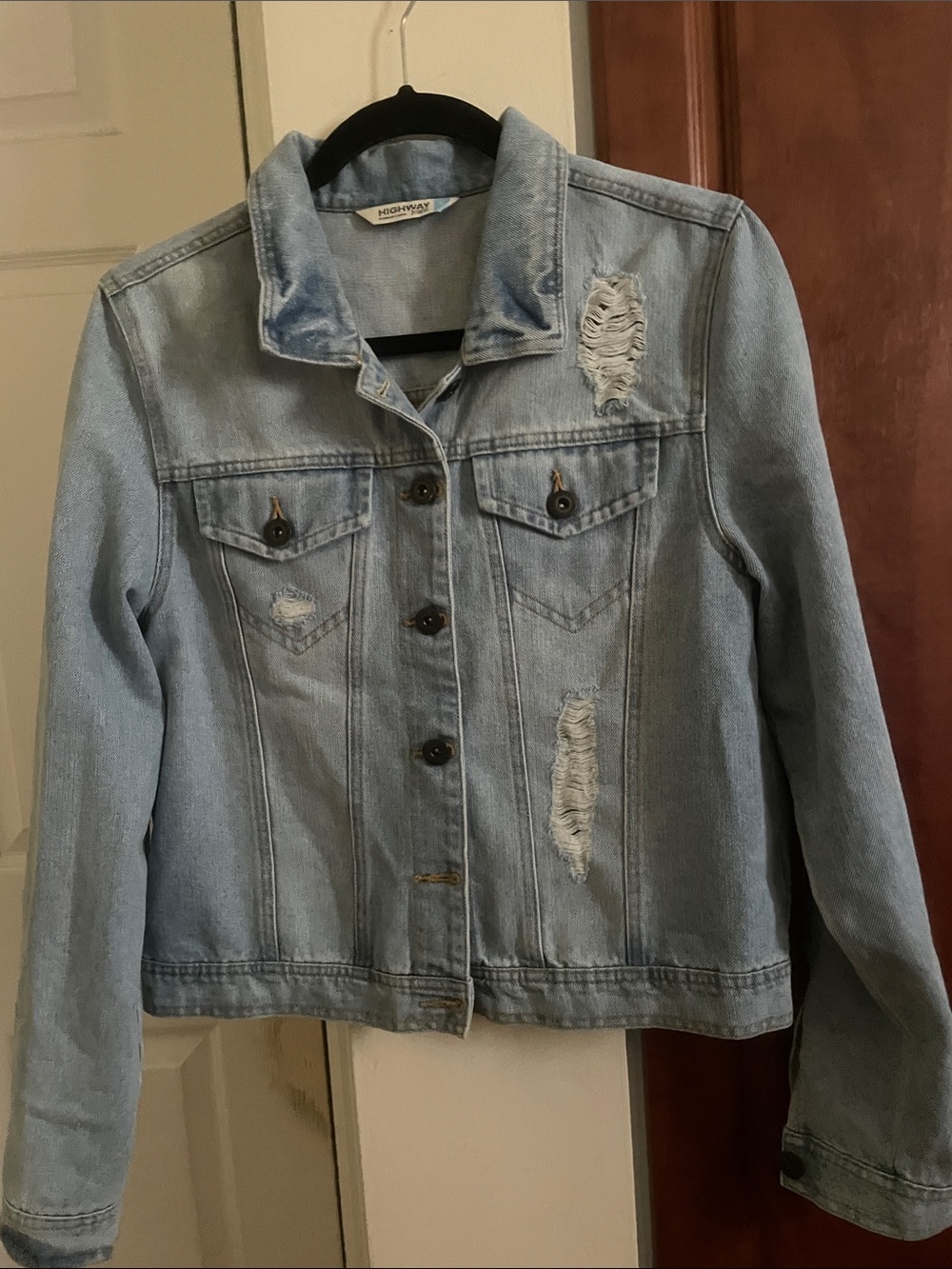 Highway Jeans Light Blue Distressed Denim Jacket - Women's